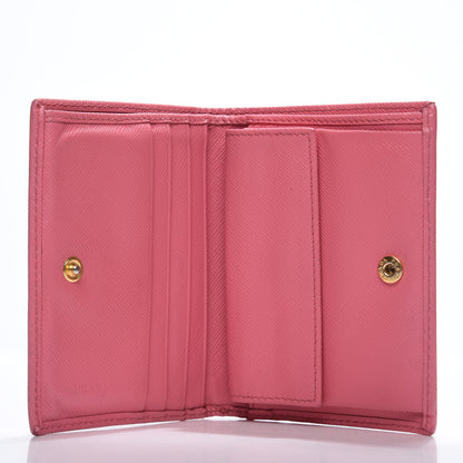 Prada Saffiano Metal Bi-Fold Wallet Peonia 6 of 9