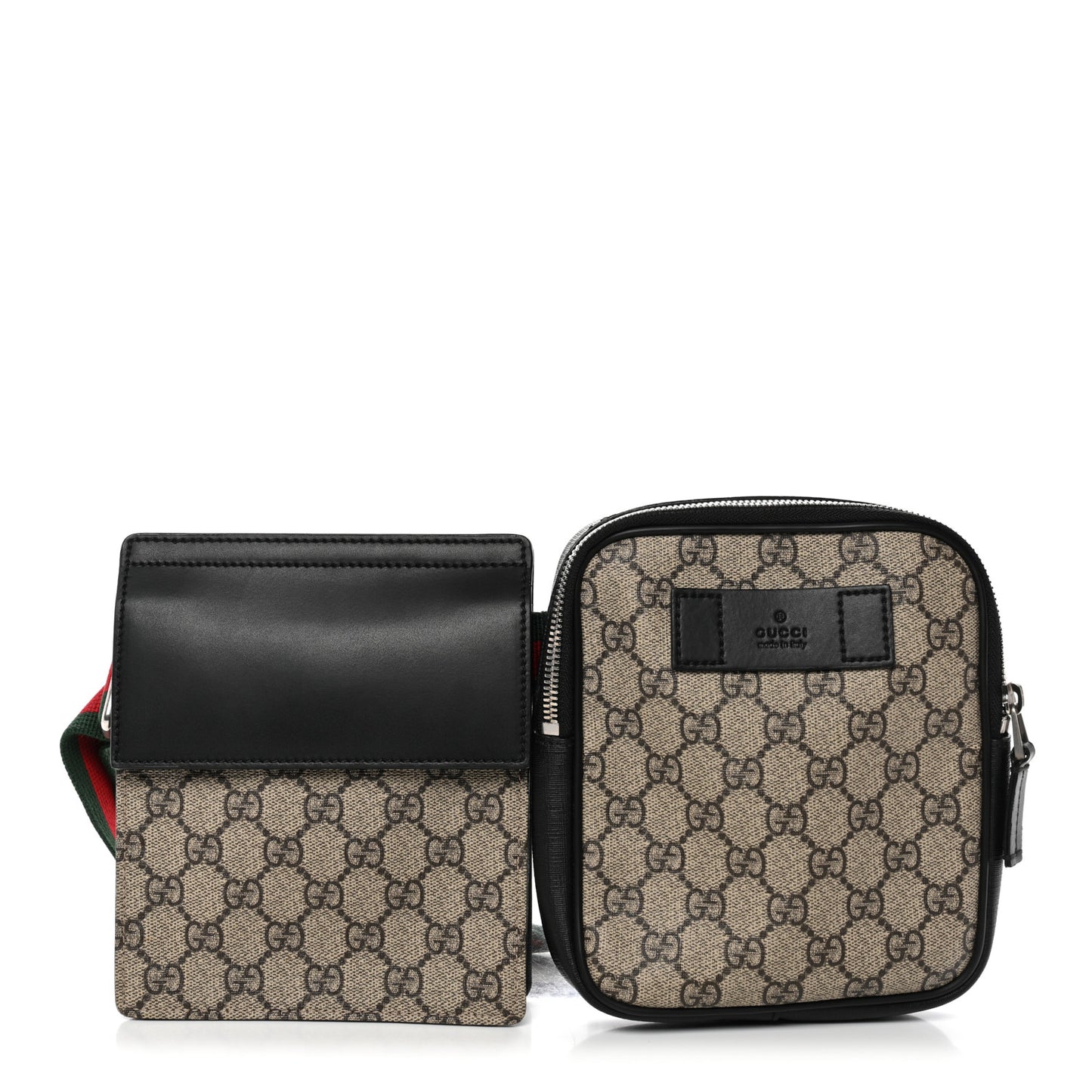 GG Supreme Monogram Web Belt Bag Black