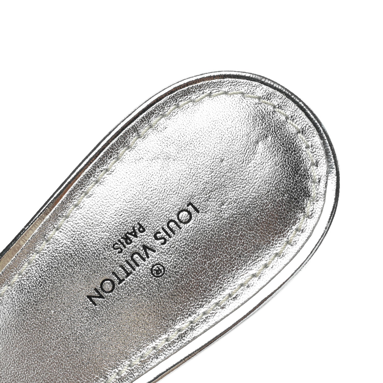 Louis Vuitton Metallic Lambskin Embossed Monogram Revival High Heel Mules 39 Silver 9 of 9