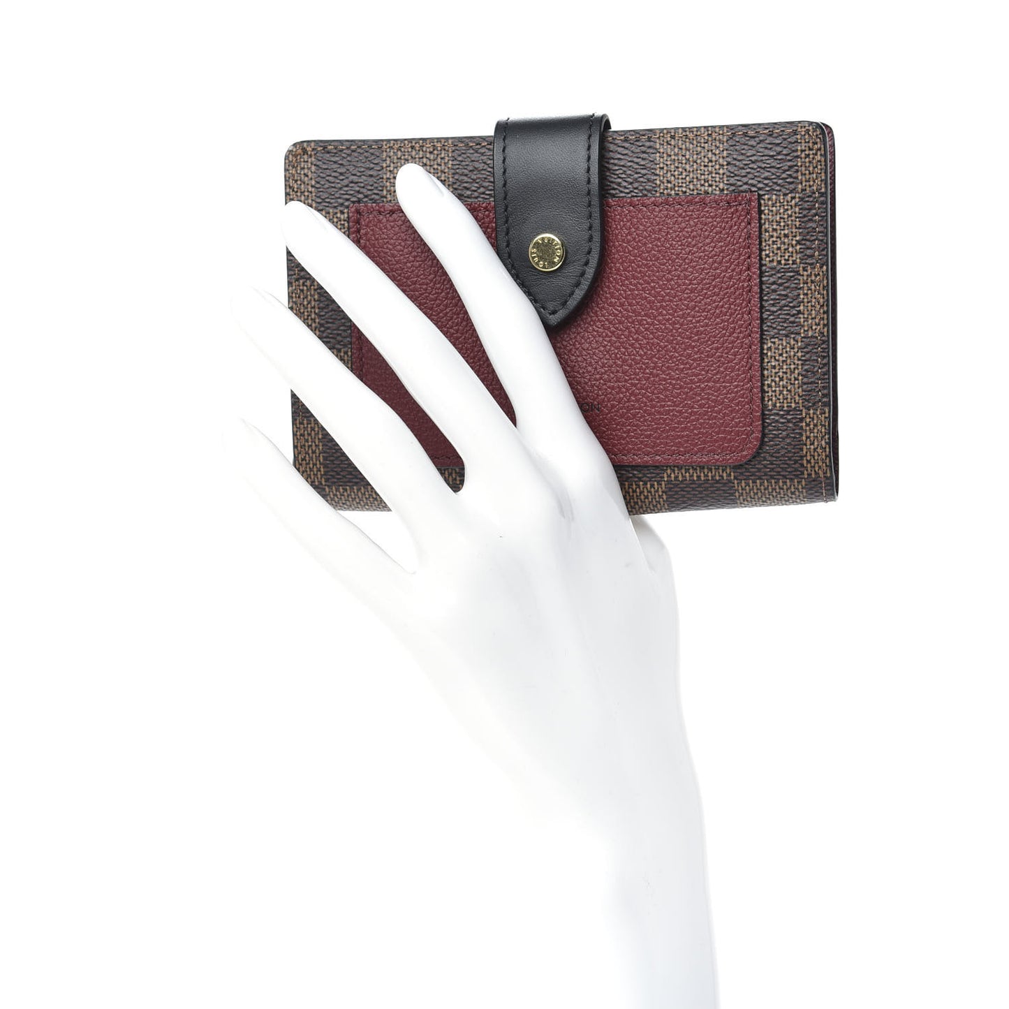 Damier Ebene Juliette Wallet Bordeaux Black