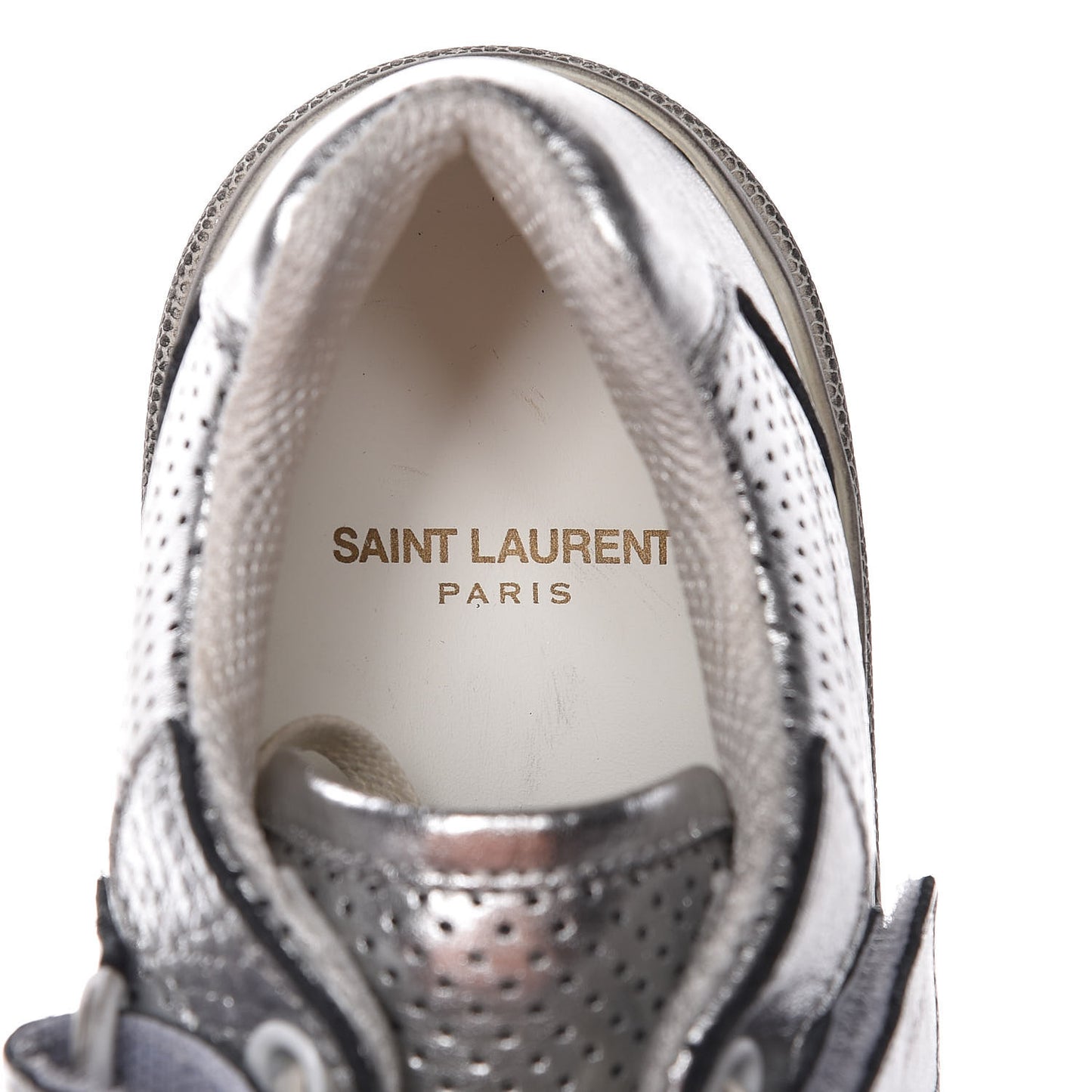 Calfskin Perforated Womens SL24 Sneakers 39 Argento