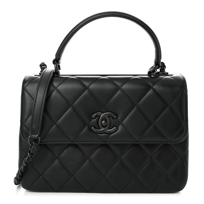 Chanel Lambskin Quilted Small Trendy CC Dual Handle Flap Bag So Black 1 of 10