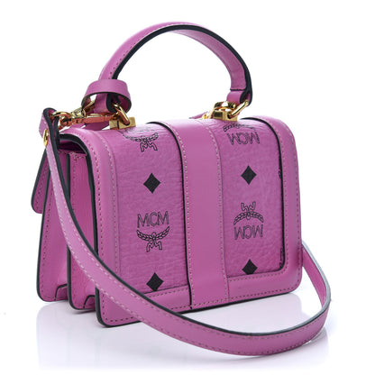 MCM Visetos Mini Tracey Satchel Pink 3 of 9