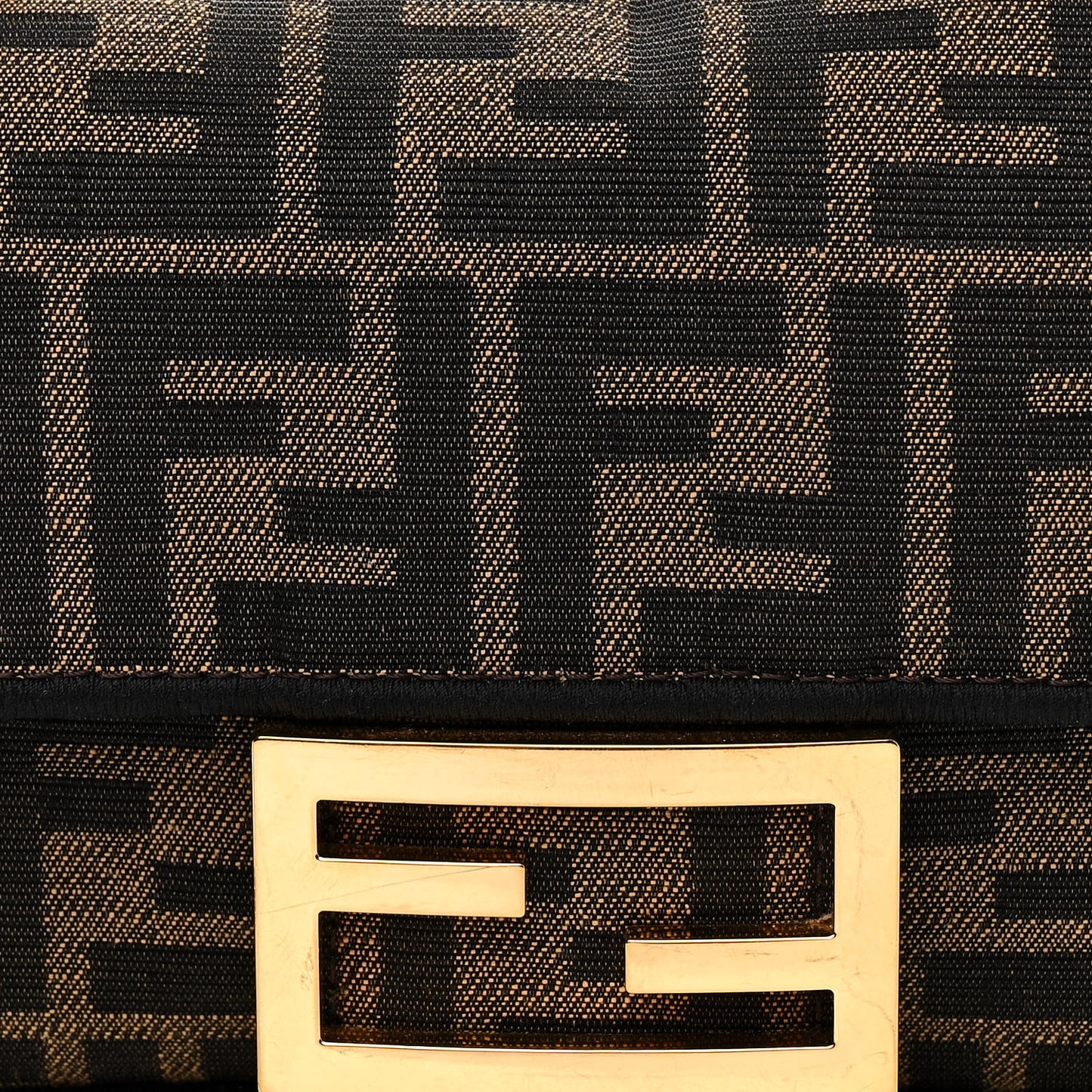 Fabric Jacquard FF 1974 Mini Baguette Tobacco Moro Black