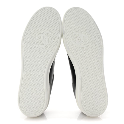 Chanel Calfskin CC Womens Sneakers 37.5 Black 6 of 9
