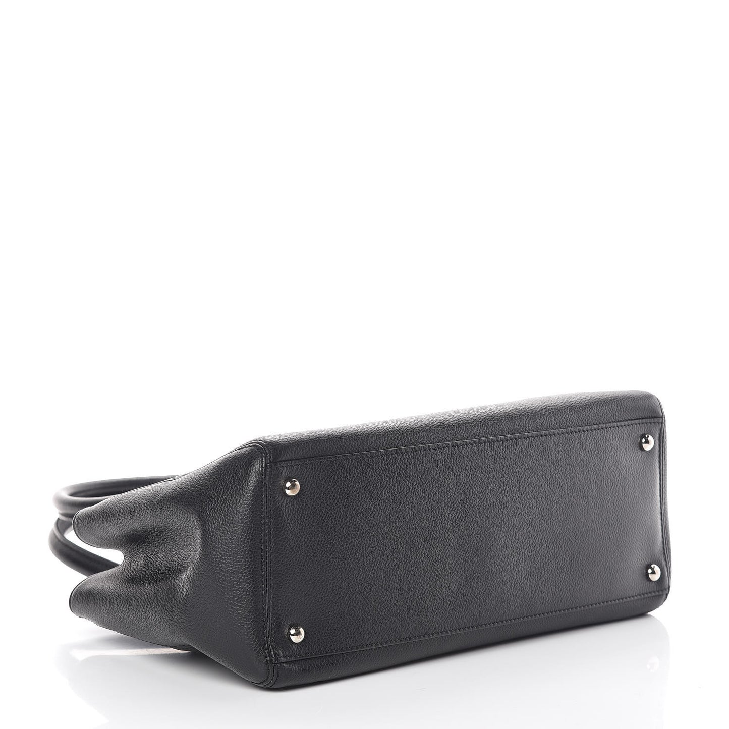 Calfskin Small Cerf Shopper Tote Black
