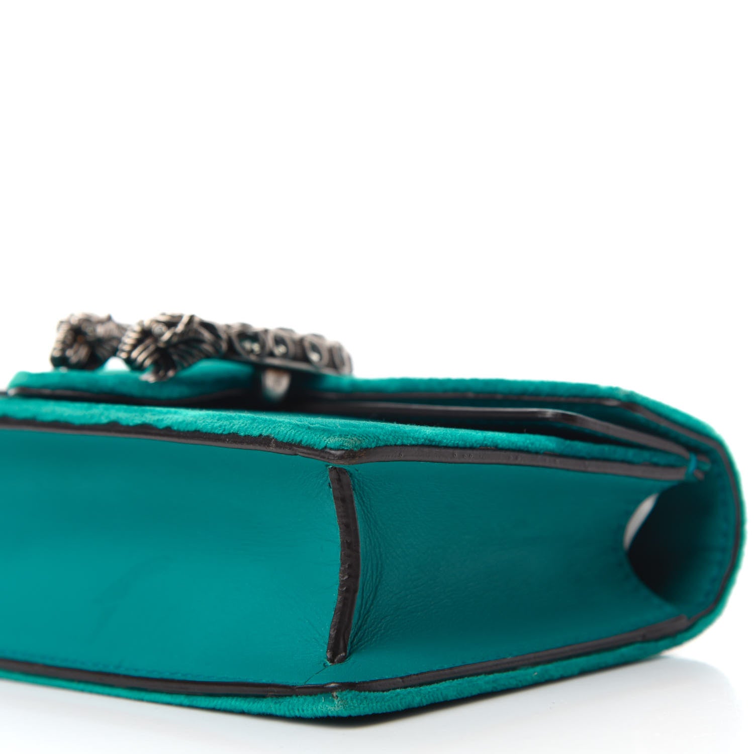 Gucci Velvet Super Mini Dionysus Shoulder Bag Pavone Cyan 7 of 9