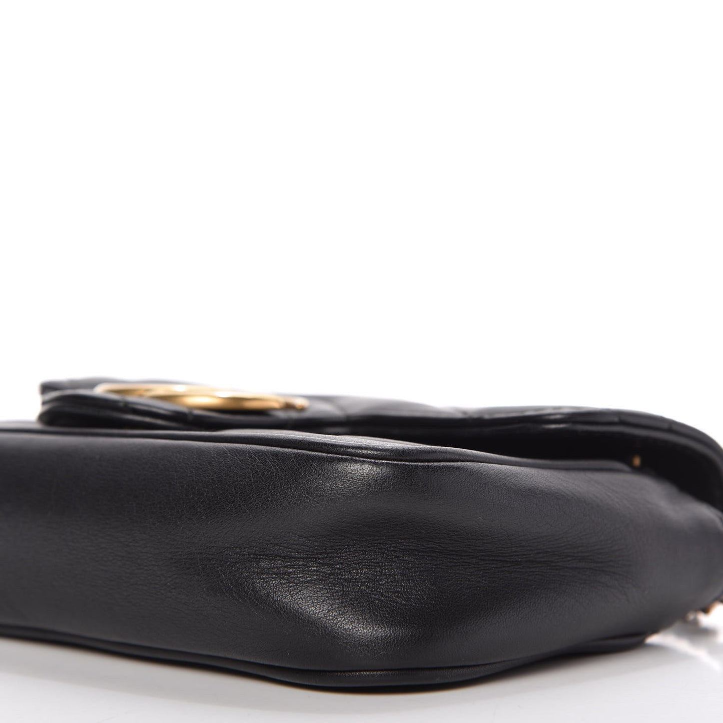 Calfskin Matelasse Super Mini GG Marmont Shoulder Bag Black