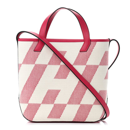 Hermes Swift Toile H Cabas H En Biais 27 Ecru Framboise 1 of 9