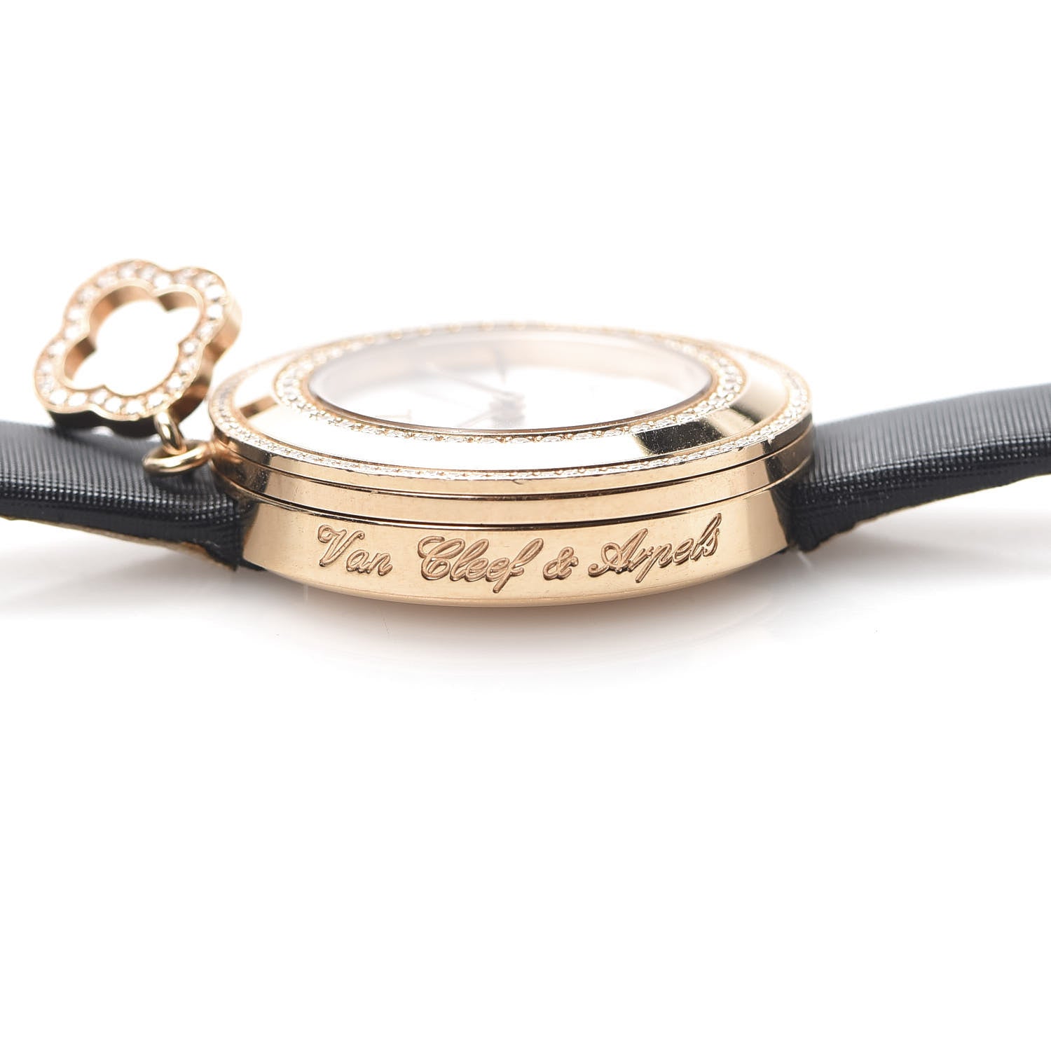 Van Cleef & Arpels 18K Rose Gold Satin Diamond Bezel 25mm Charms Quartz Watch 7 of 7