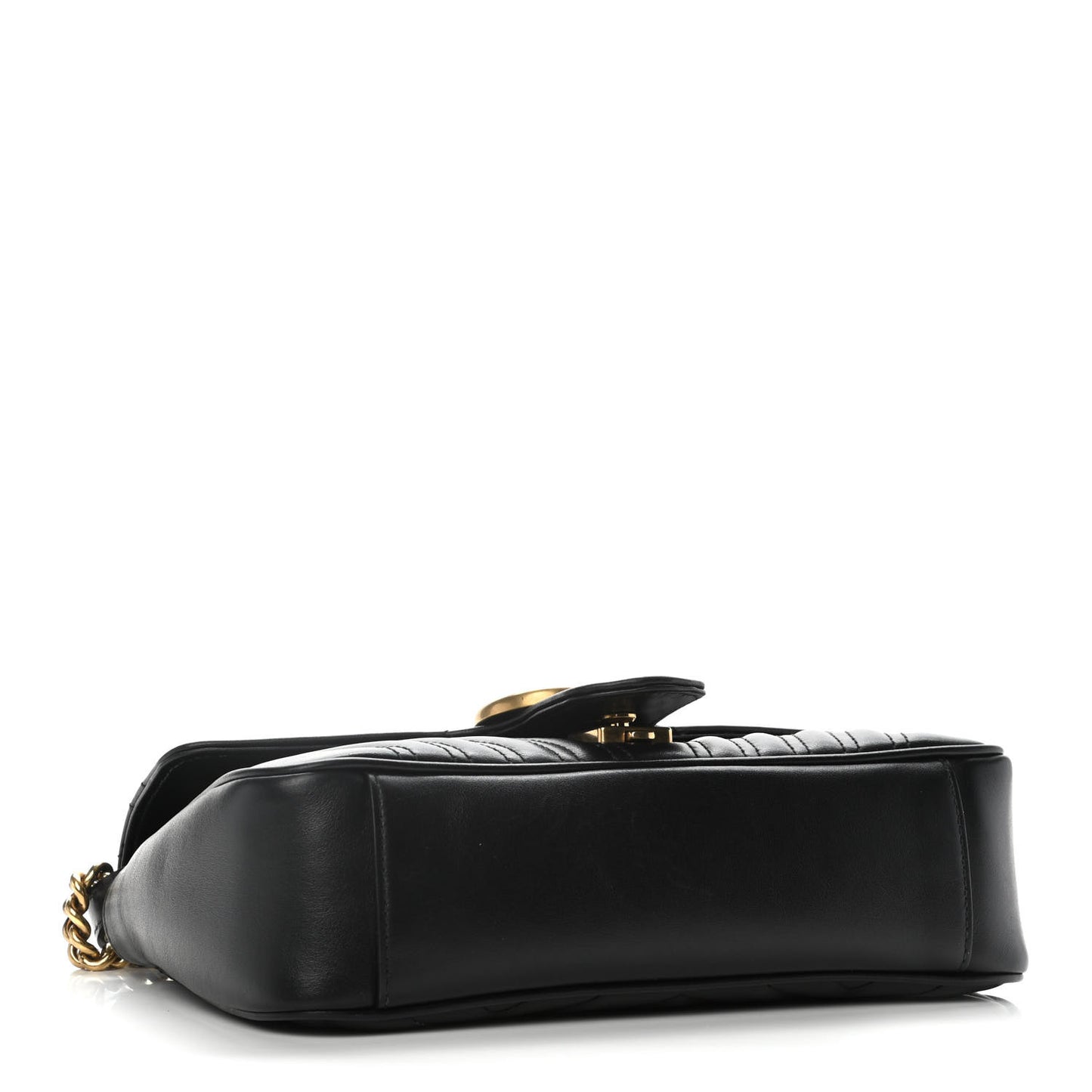 Calfskin Matelasse Small GG Marmont Shoulder Bag Black
