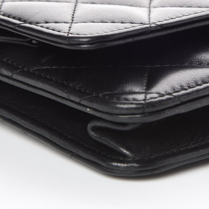 Chanel Lambskin Quilted Wallet On Chain WOC Black 9 of 10