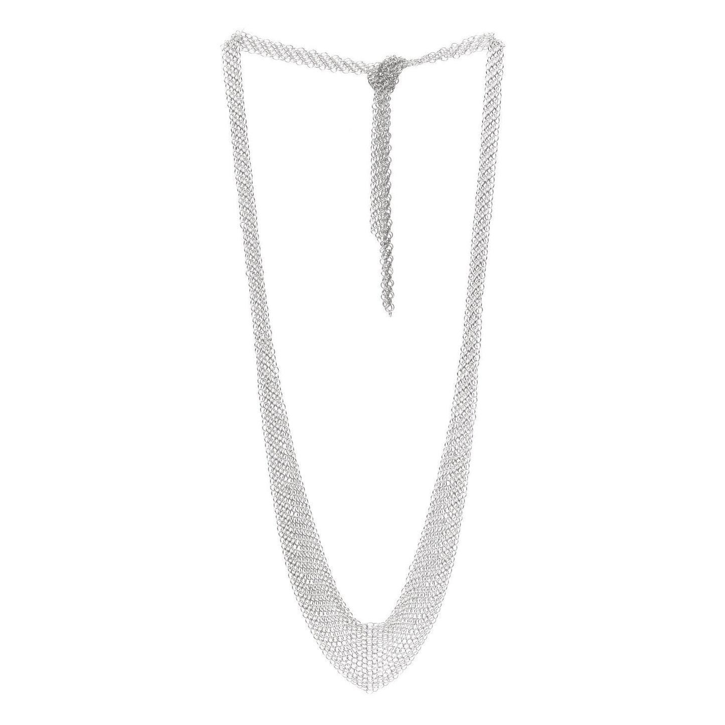 Sterling Silver Elsa Peretti Mesh Bib Necklace