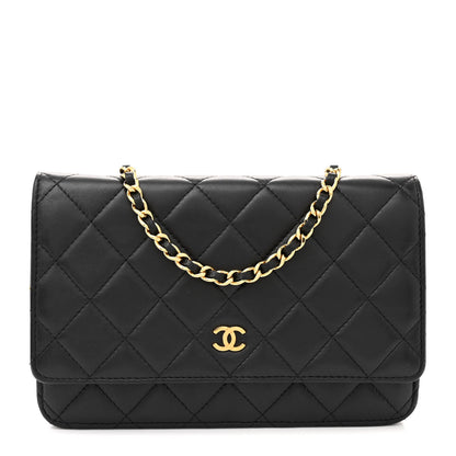Chanel Lambskin Quilted Wallet On Chain WOC Black 1 of 15