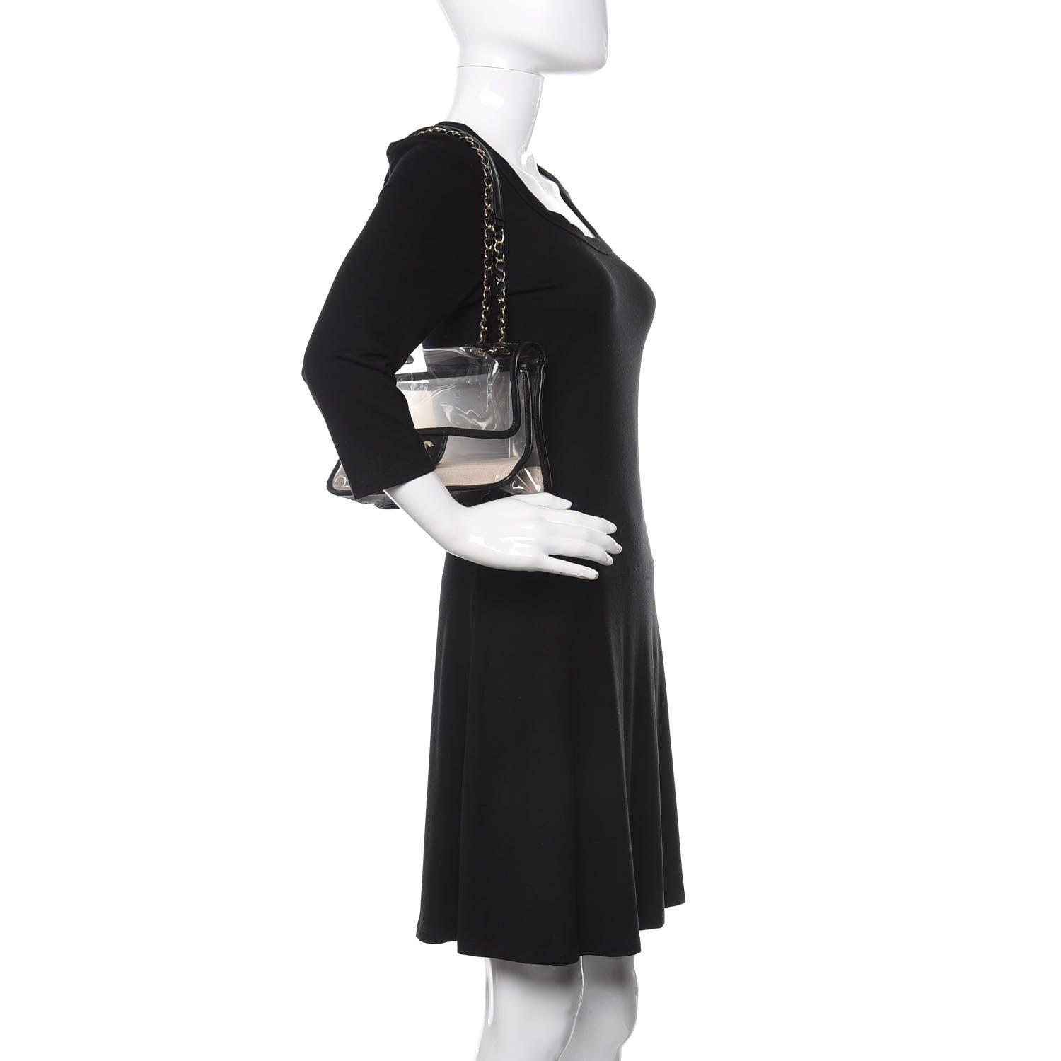 Chanel Lambskin PVC Medium Coco Sand Flap Black 2 of 10