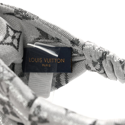 Louis Vuitton Silk Monogram LV Pool Party Turban Headband Argent 4 of 6