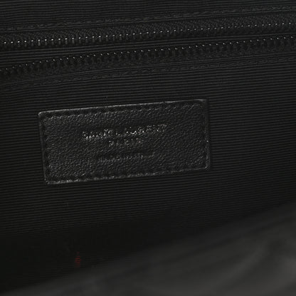 Saint Laurent Grain De Poudre Textured Mixed Matelasse Large Triquilt Monogram Monochrome Satchel Black 7 of 12