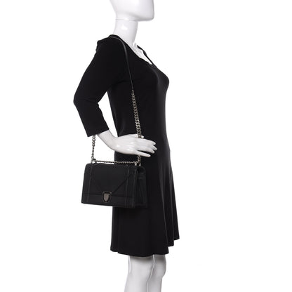 Christian Dior Grained Calfskin Medium Diorama Flap Bag Black 2 of 12