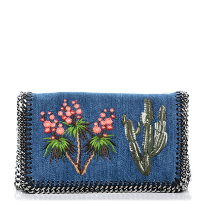 Stella McCartney Eco Denim Embroidered Falabella Crossbody Cerulean 1 of 7