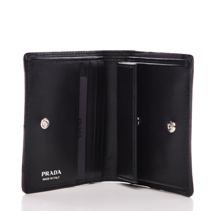 Prada Soft Calfskin Impunture Diagramme Wallet Black 5 of 10