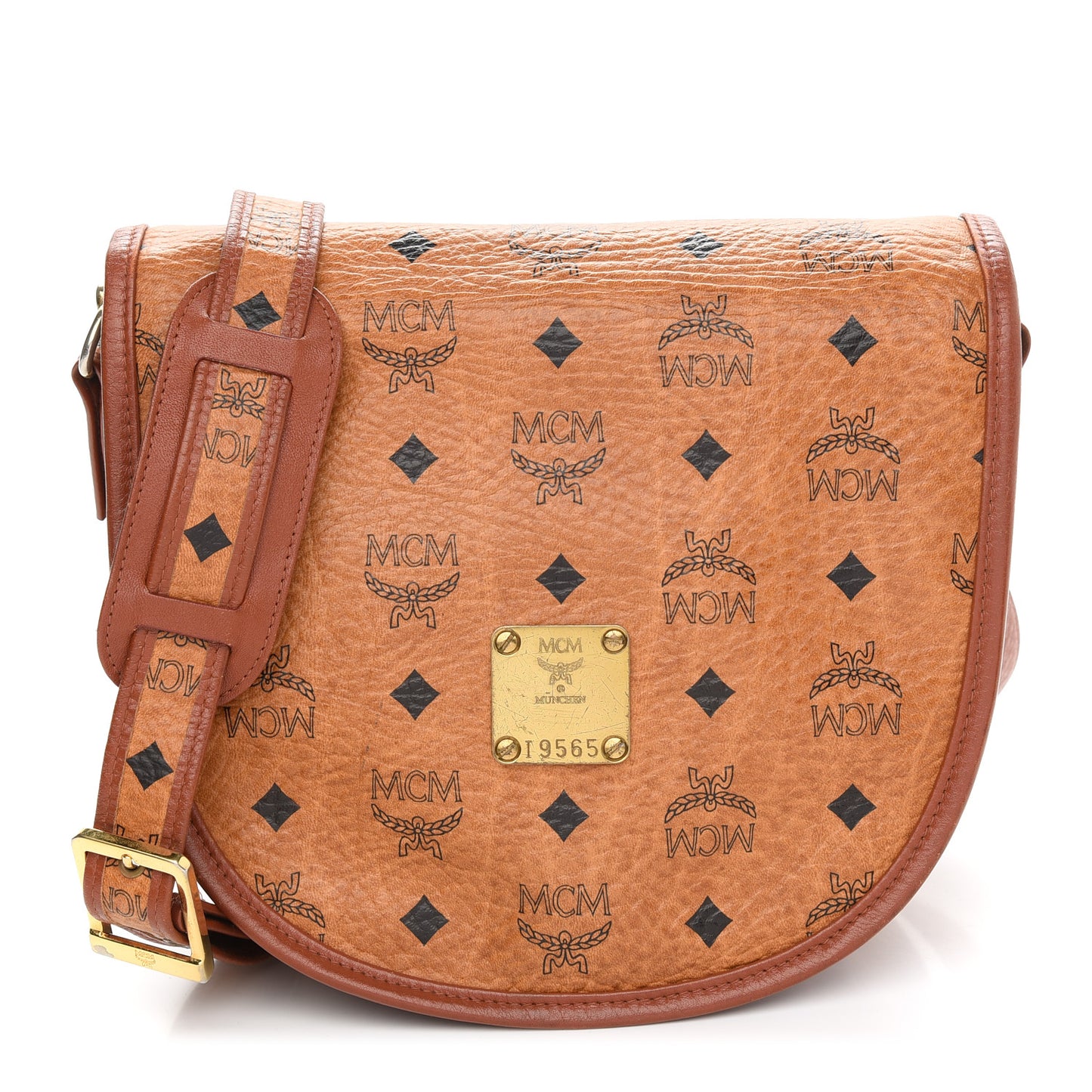 Visetos Small Flap Shoulder Bag Cognac