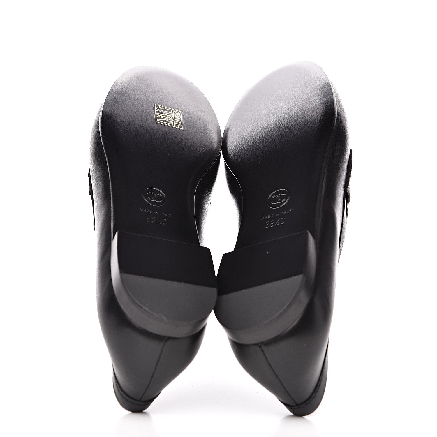 Chanel Lambskin CC Loafers 38.5 Black 5 of 11