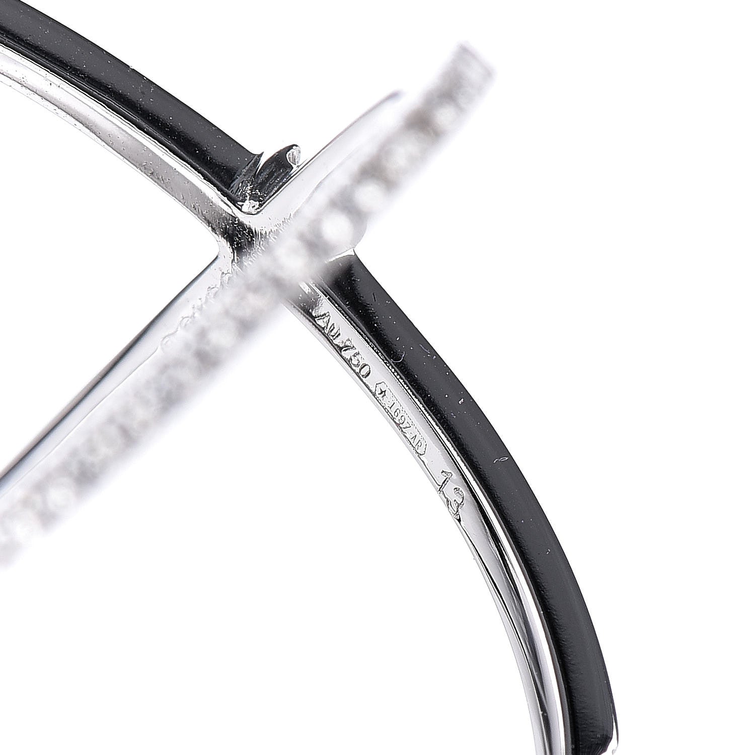 Gucci 18K White Gold Diamond Running G Cross Ring 53 6.25 6 of 8