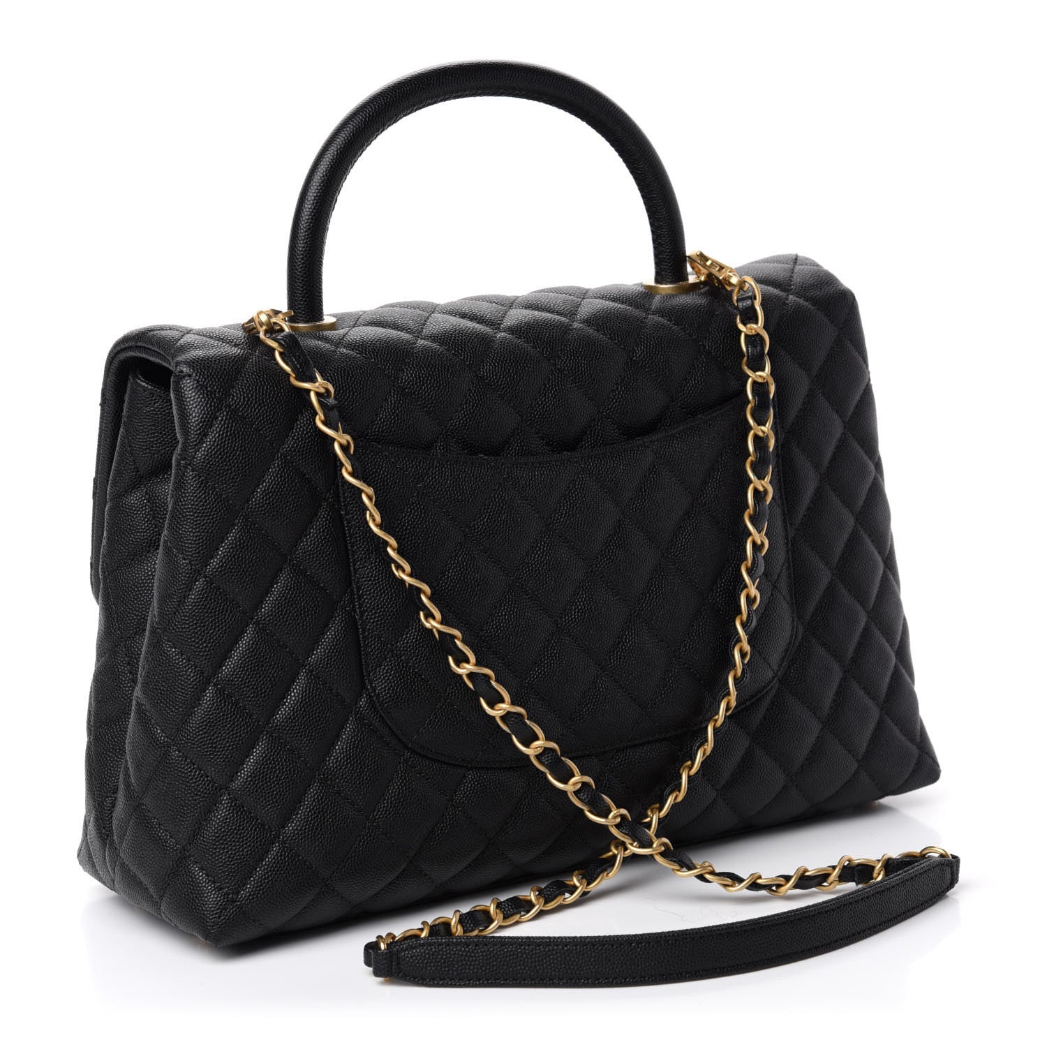 Chanel Caviar Quilted Medium Coco Handle Flap Black 4 of 11