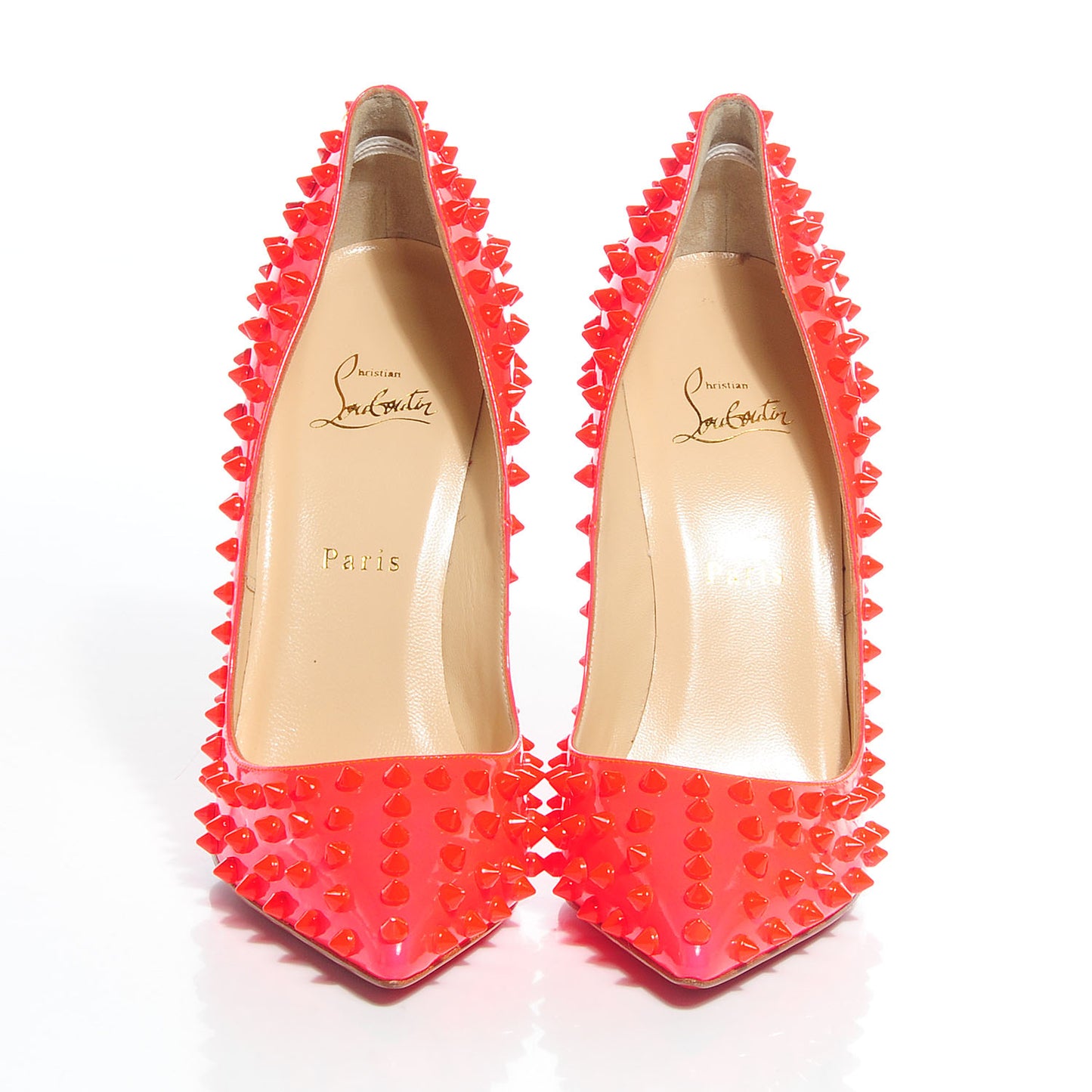 Patent Pigalle Spikes 120 Pumps 39.5 Fluo Rose Paris