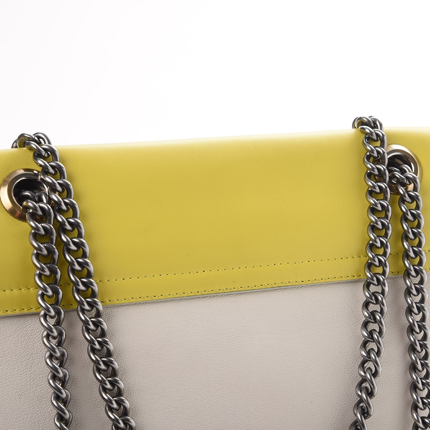 Lanvin Goatskin Happy Edgy Medium Jaune White 9 of 18