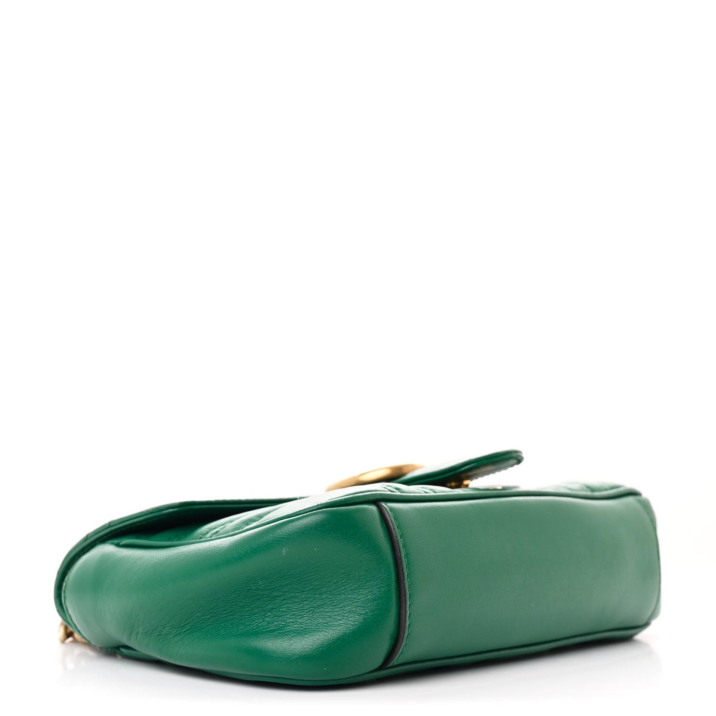 Calfskin Matelasse Mini GG Marmont Shoulder Bag Emerald Green