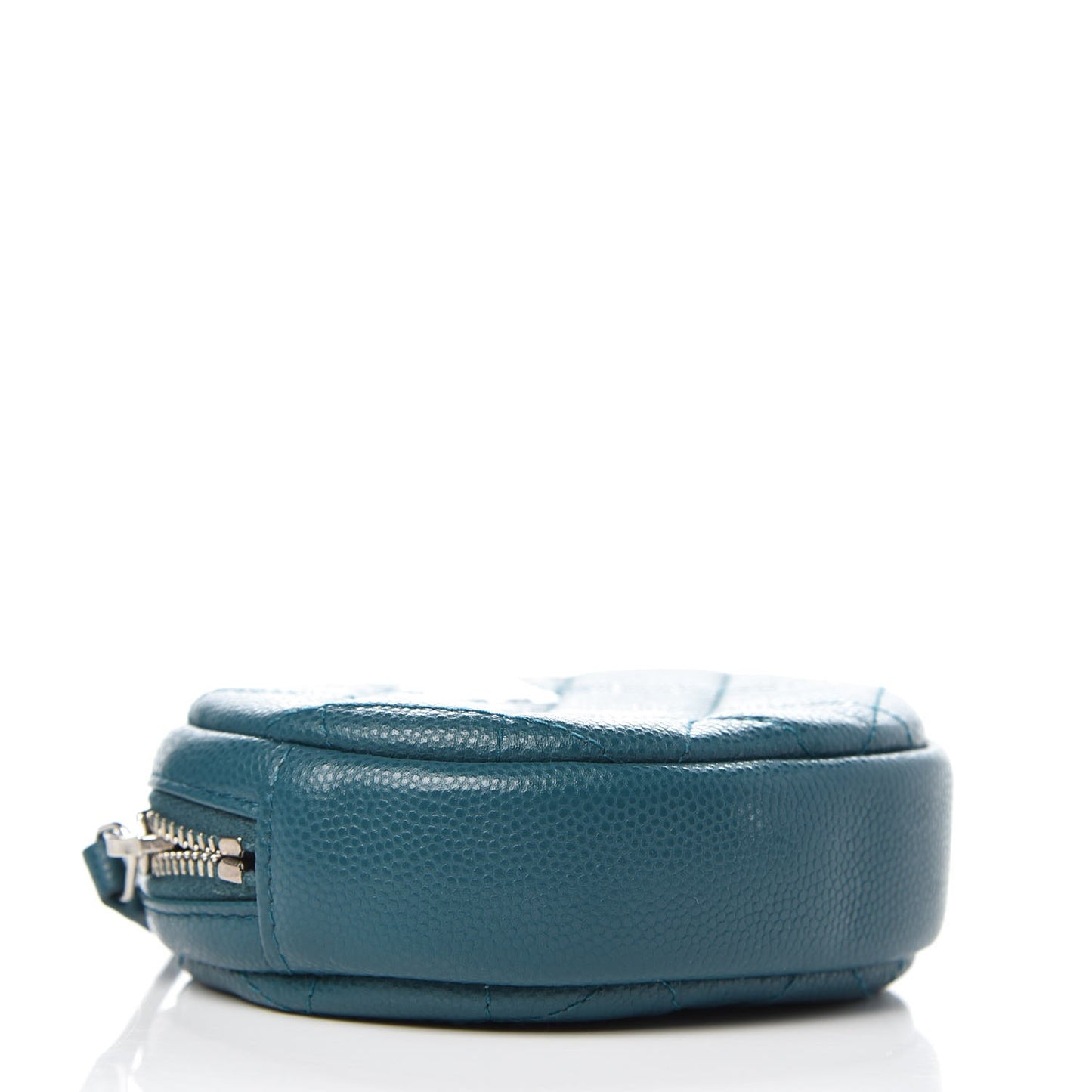 Caviar Quilted Zip Around Classic Coin Purse Dark Turquoise