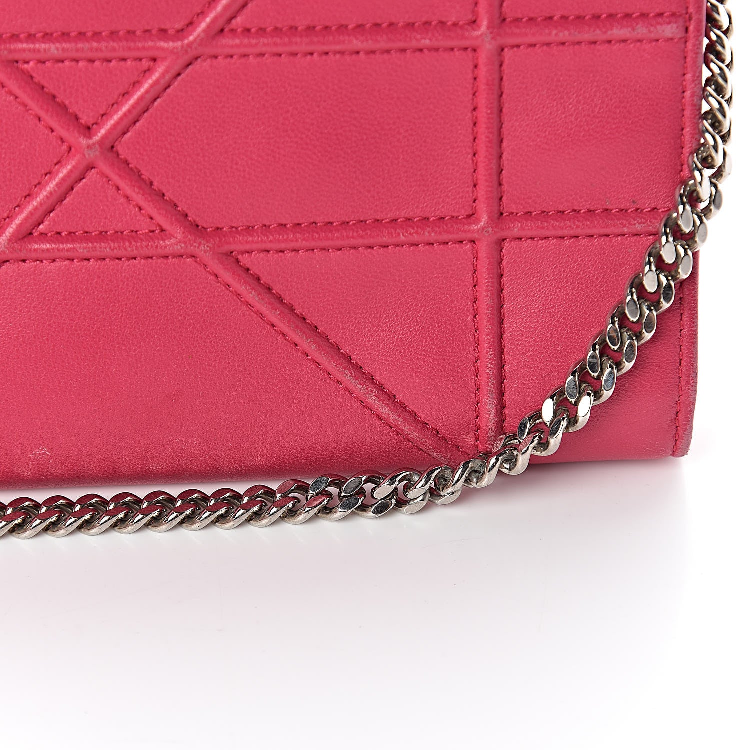 Christian Dior Lambskin Diorama Croisiere Chain Wallet Fuchsia 15 of 17