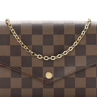 Louis Vuitton Damier Ebene Pochette Felicie Chain Wallet 9 of 11