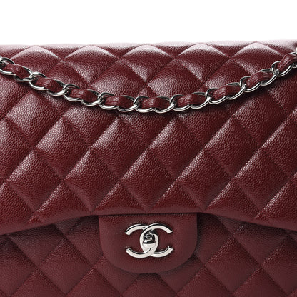 Chanel Caviar Quilted Jumbo Double Flap Dark Red 10 of 10