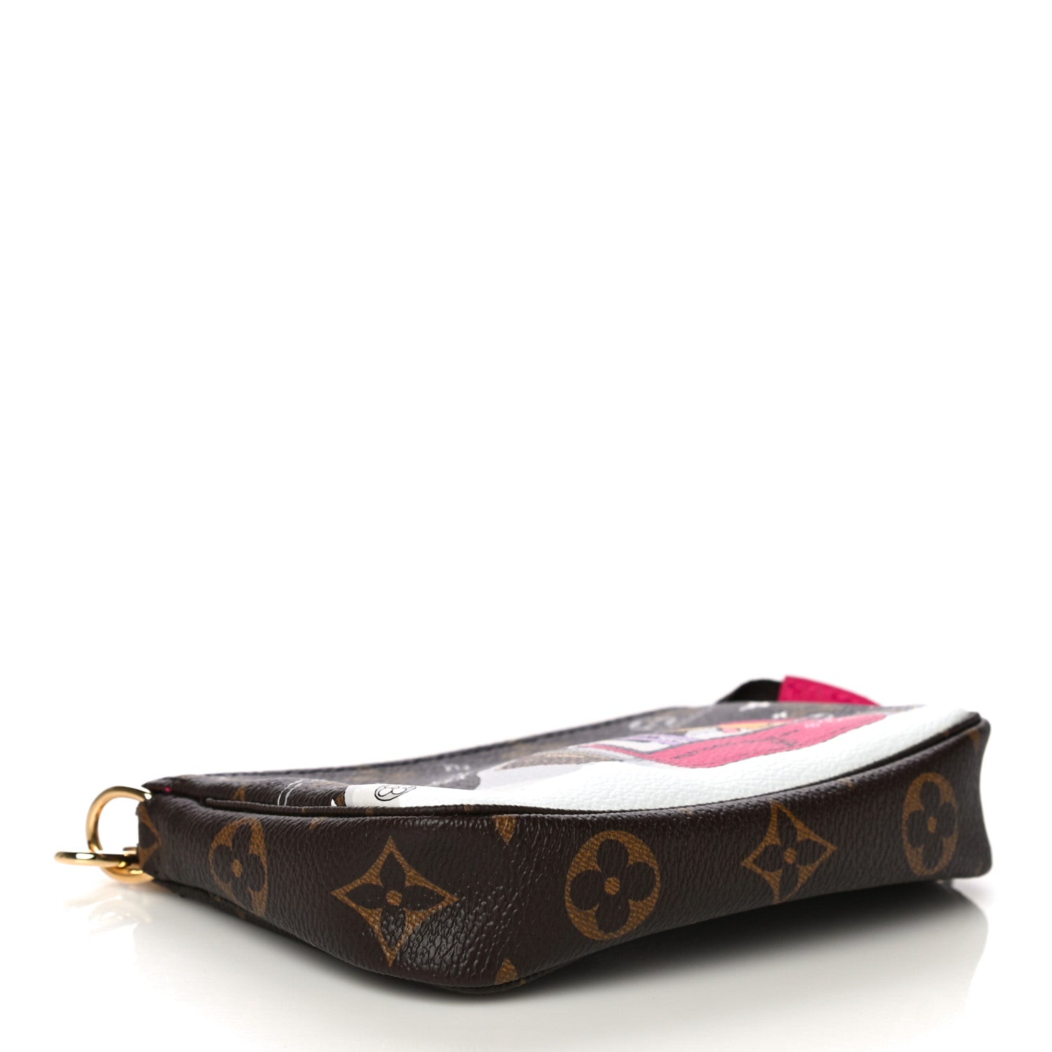 Louis Vuitton Monogram 2019 Christmas Animation Mini Courchevel Pochette Accessories Fuchsia 4 of 11