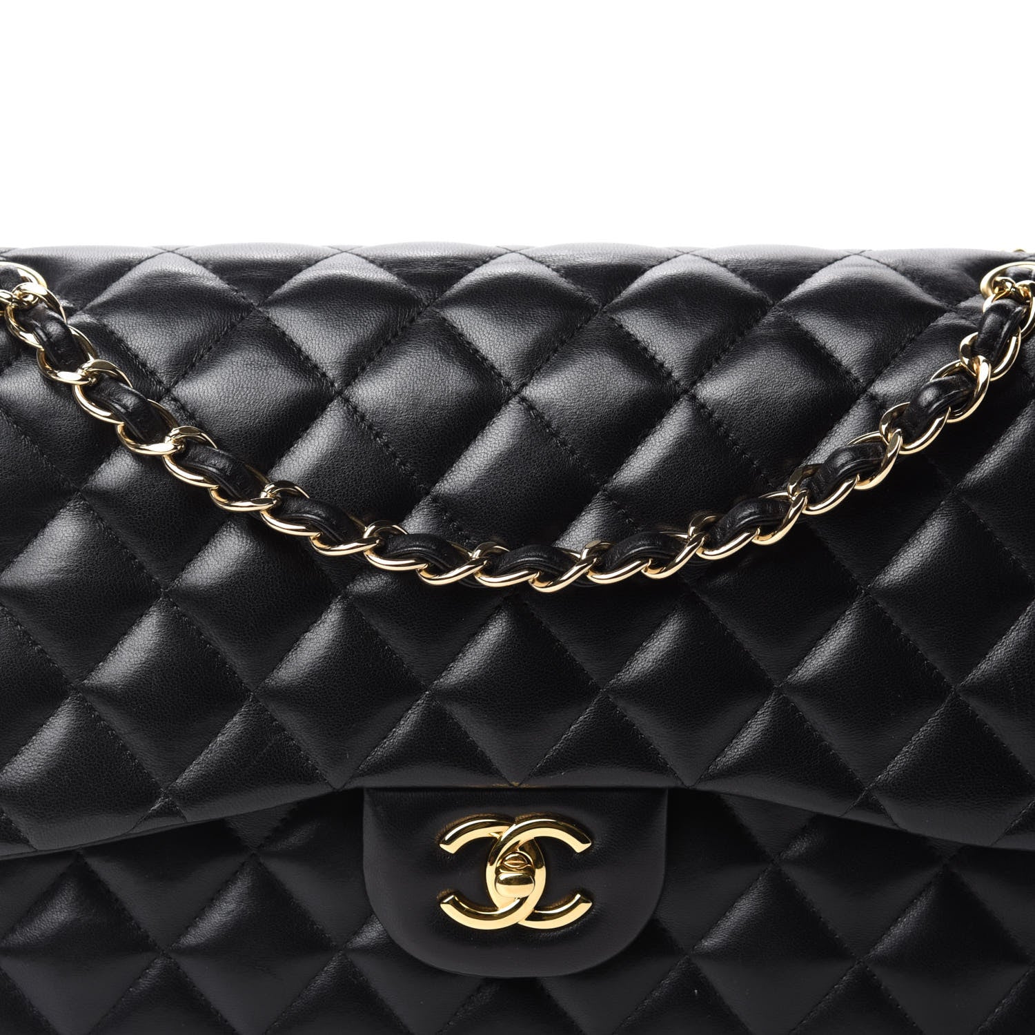 Chanel Lambskin Quilted Jumbo Double Flap Black 12 of 12