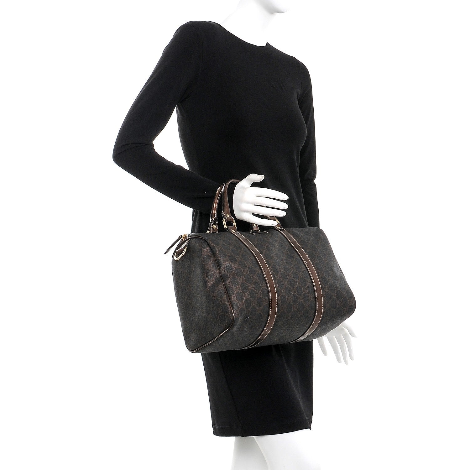 Gucci Metallic Monogram GG Plus Boston Tote Bronze 2 of 12