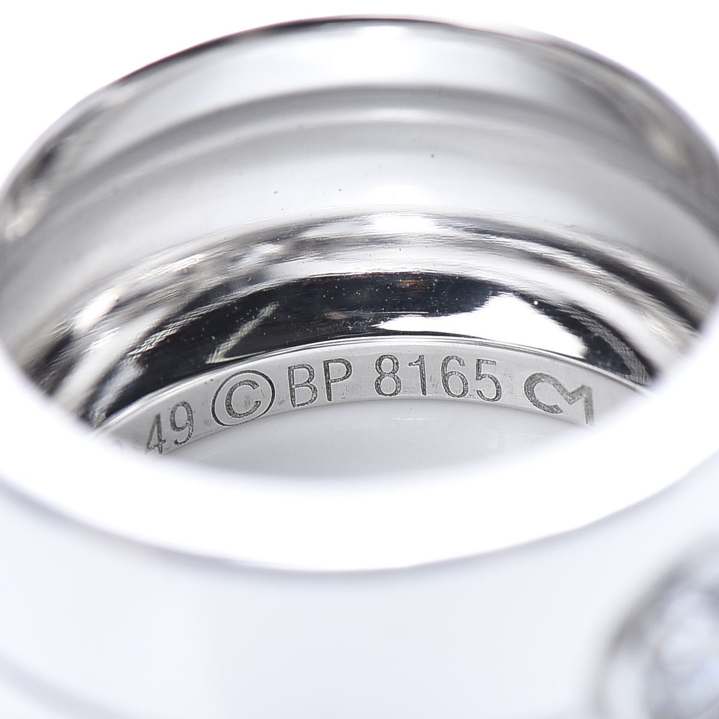18K White Gold Diamond 11mm Wide LOVE Ring 49 4.75