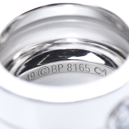 Cartier 18K White Gold Diamond 11mm Wide LOVE Ring 49 4.75 5 of 5