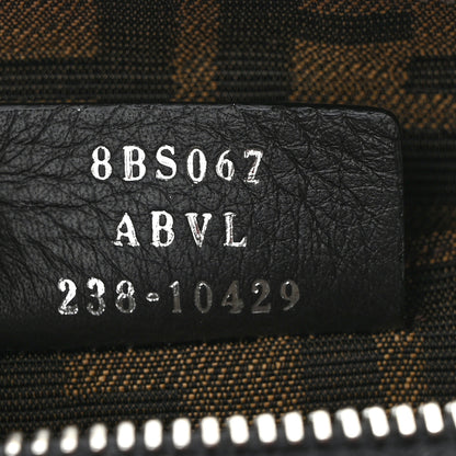 Fendi Vitello King Plexiglass Logo Embossed Mini By The Way Top Handle Boston Bag Black White 7 of 9