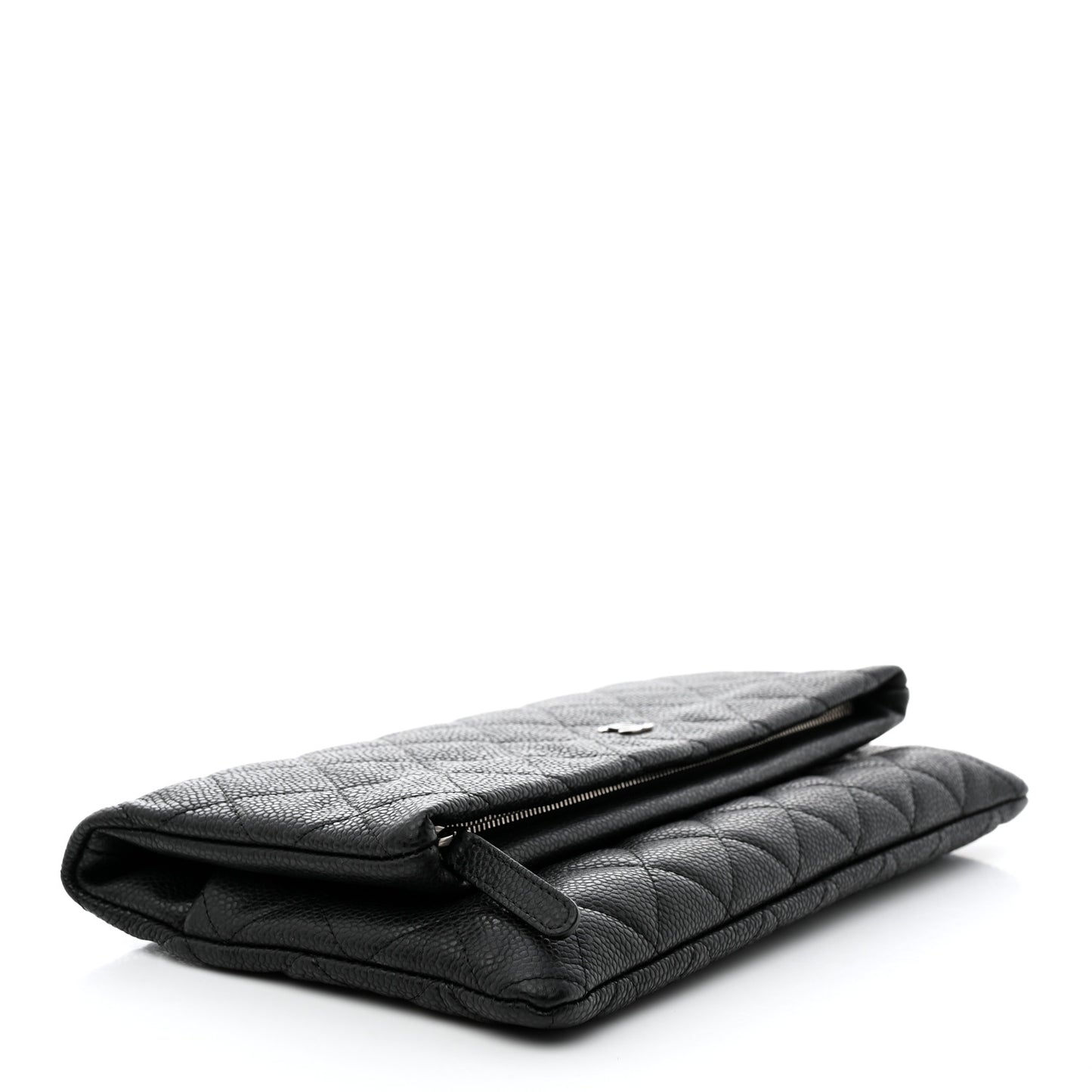 Caviar Quilted CC Beauty Clutch Black