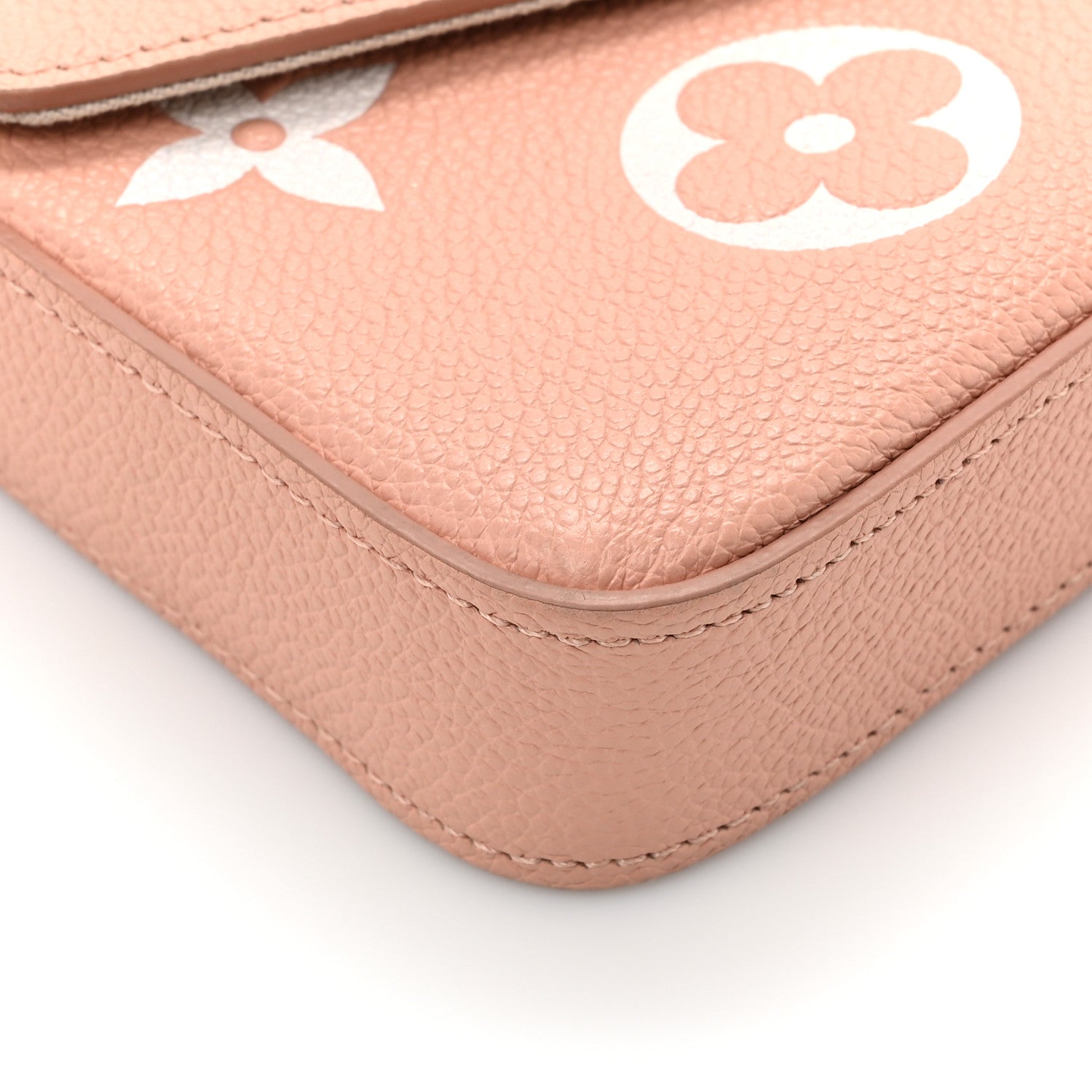 Louis Vuitton Empreinte Monogram Giant Felicie Pochette Chain Wallet Rose Trianon Creme 12 of 14