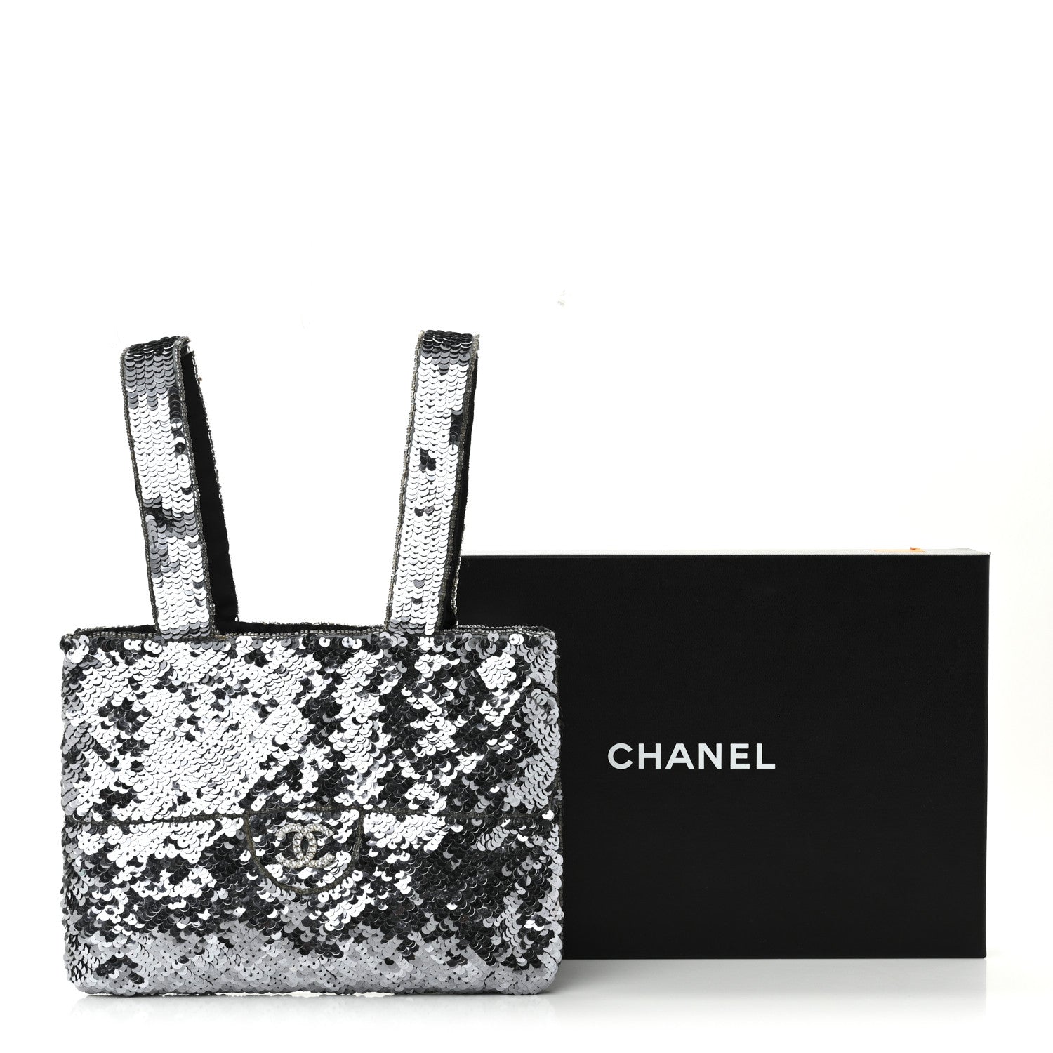 Chanel Satin Sequin Mini Tote Blue 11 of 11