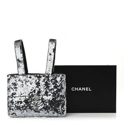 Chanel Satin Sequin Mini Tote Blue 11 of 11