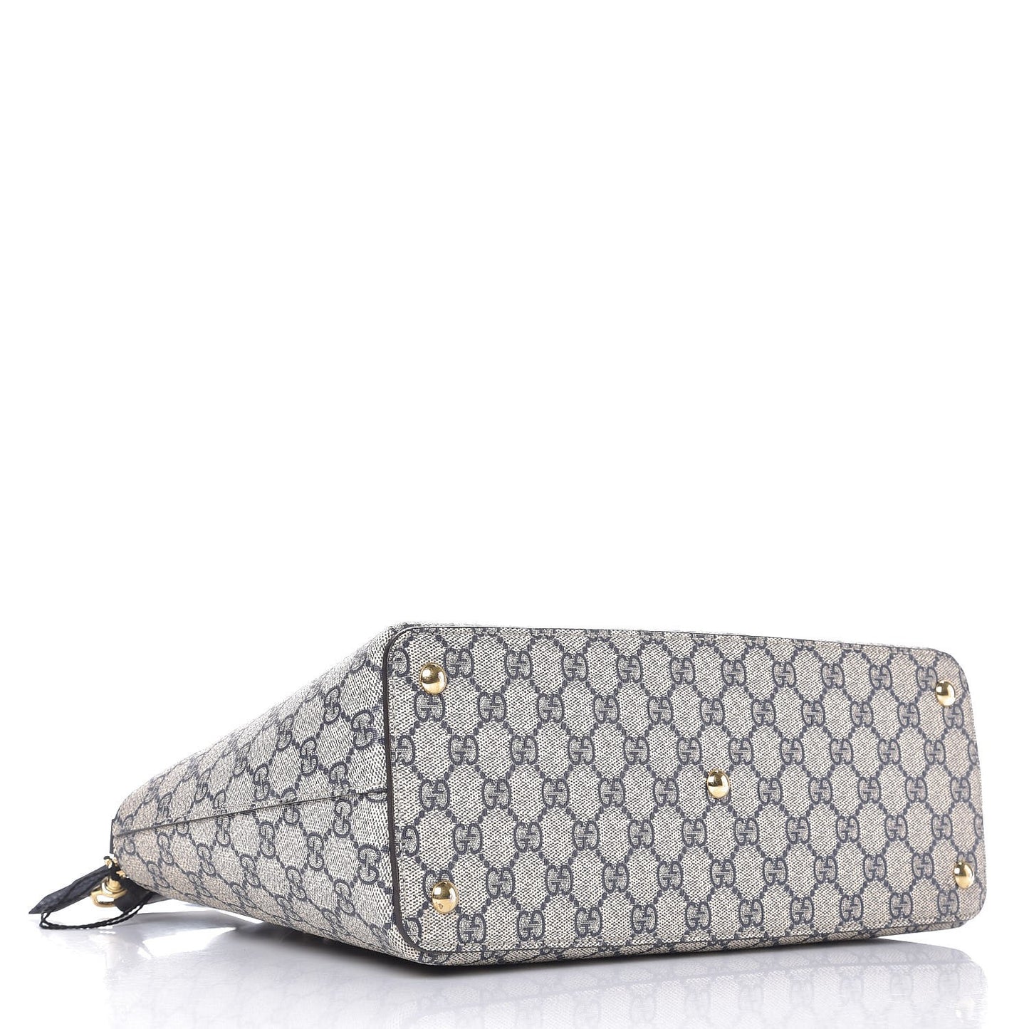 GG Supreme Monogram Small Zip Top Tote Beige Blue