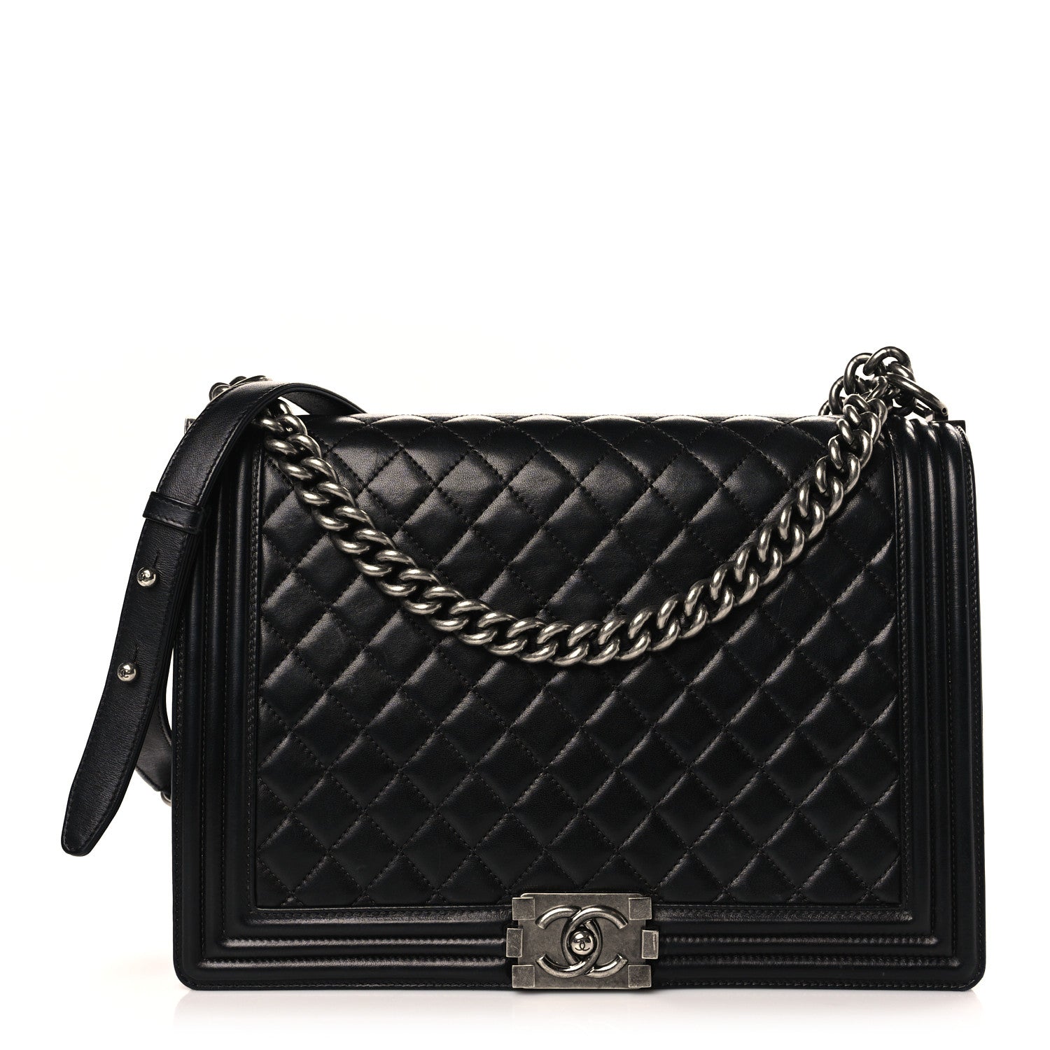 Chanel Calfskin Quilted Large Boy Flap Black 1 of 9