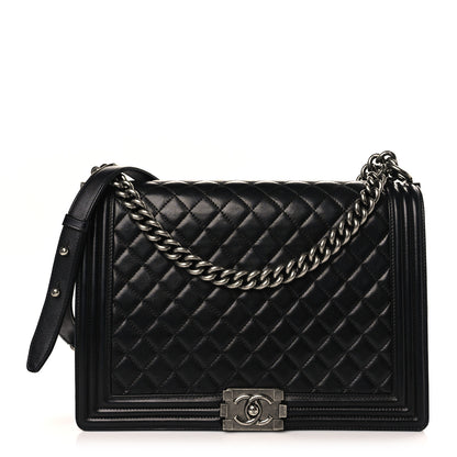 Chanel Calfskin Quilted Large Boy Flap Black 1 of 9