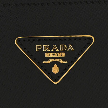 Prada Saffiano Cuir Large Double Bag Black Fuoco 11 of 12