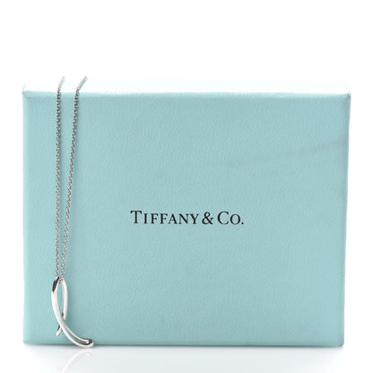 Tiffany Sterling Silver Elsa Peretti Letter L Pendant Necklace 7 of 7